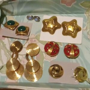 6 pair Clip on vintage 80s earrings uncirculated vintage new unboxed Great Deal